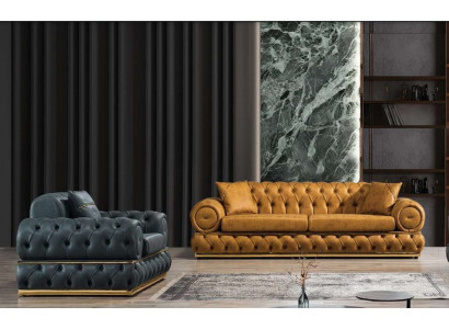 Luxe Chesterfield bankstel 3+1 zitsbankstel bank fauteuil banken bekleding