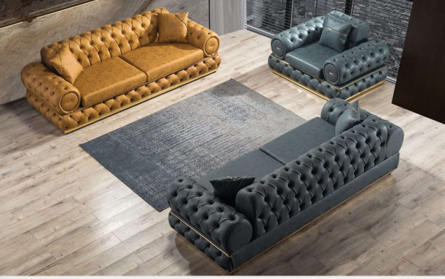Luxe Chesterfield bankstel 3+1 zitsbankstel bank fauteuil banken bekleding