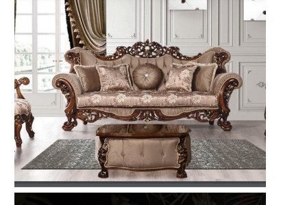 Bank 3-zits Klassieke driepersoonsbank van textiel Barok Rococo Nieuw