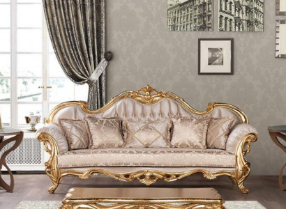 Zitbank Driepersoonsbank 3-Zitsbank Banken Bankstellen Stof Stijl Barok Rococo Meubels