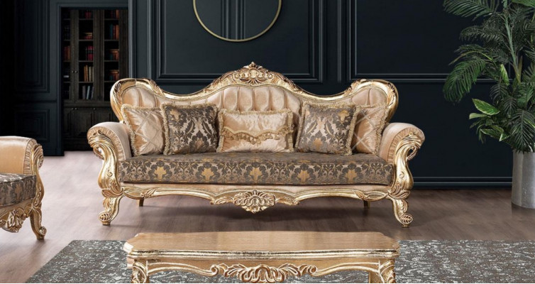 Bankstel 3-zitsbanken Zit Klassieke bank Luxe Textiel Woonkamer Driezitter Nieuw