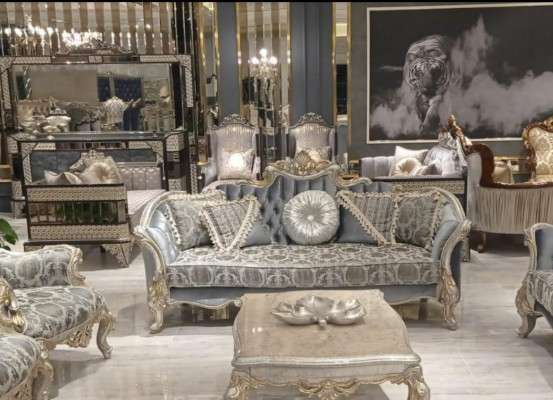 Driepersoonsbank 3-zits bank Meubels Klassieke Sofa's Stof Stijl Barok Rococo Nieuw
