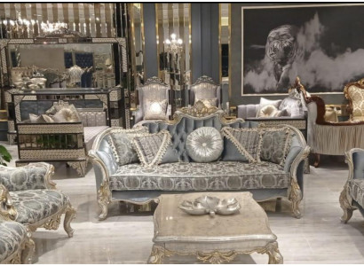 Driepersoonsbank 3-zits bank Meubels Klassieke Sofa's Stof Stijl Barok Rococo Nieuw