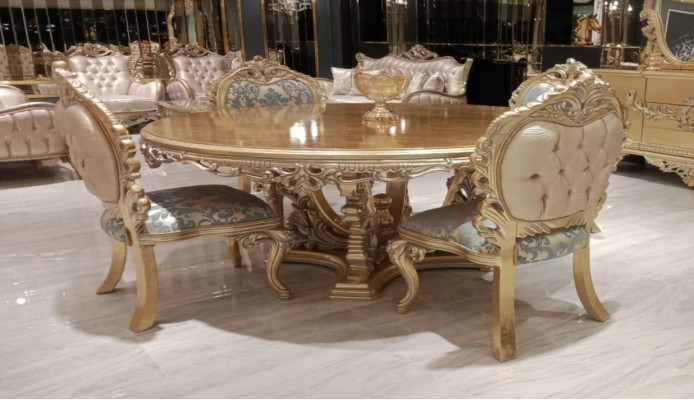 Ronde eettafel eetkamertafel eettafels tafel barok eet luxe meubels hout