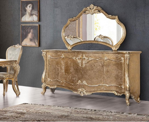 Stel dressoir met spiegel set dressoir houten groep sideboard meubels barok