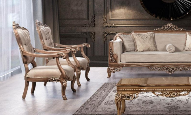 Fauteuil Oorfauteuil Bank Luxe Woonkamer Barok Ontspanning Bekleding Ontwerp Zitplaats Nieuw