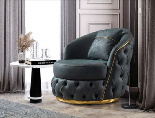 Fauteuil Chesterfield Zit Barok Rococo Design Modern Woonkamer Bekleding Troon