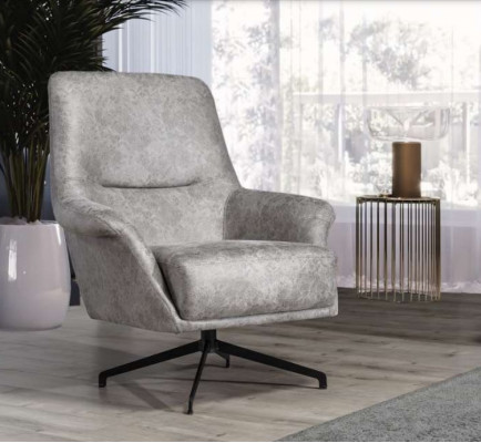 Fauteuil Design Bank Bank Relax Leder Lounge Club Zitter Luxe Zit Grijs Modern