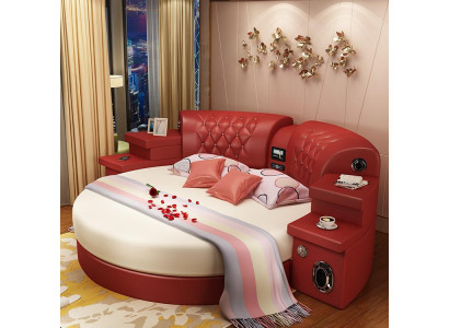 Rond Bed Ronde Bedden Multifunctioneel Hotel Bekleding LED Regaal Kingsize