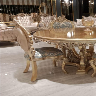 Eetkamerstoel Stoel Stoelen Hout Luxe Eetkamer Eten Stof Stijl Barok Leuning