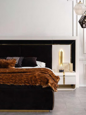 Witte nachtkastje Luxe bijzettafel Slaapkamermeubels Plank Modern