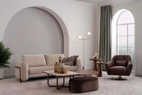 Bruine luxe loungestoel Modern design Gestoffeerd meubilair Woonkamer