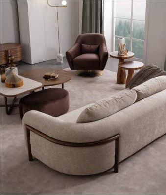 Bruine luxe loungestoel Modern design Gestoffeerd meubilair Woonkamer