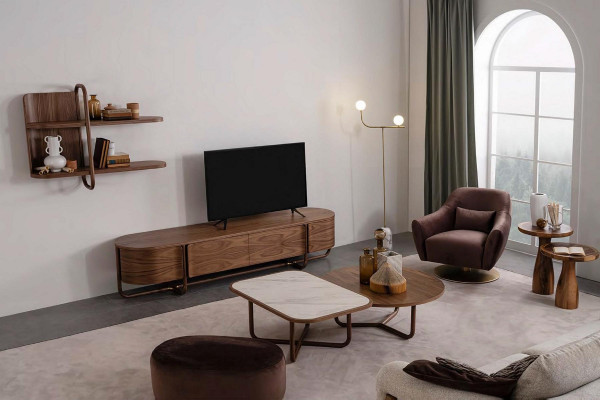 Bruine luxe loungestoel Modern design Gestoffeerd meubilair Woonkamer