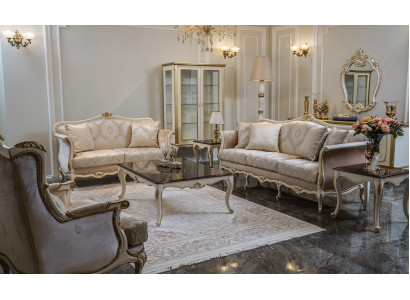 Bankstel 3+2+1 zits salontafel bijzettafel bank fauteuil vitrine