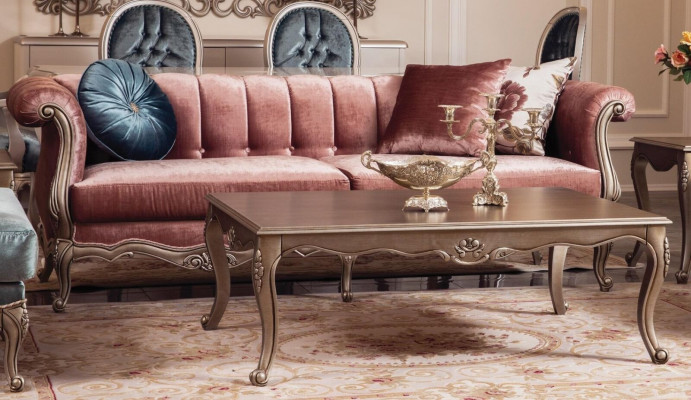 Sofagroep Klassieke bankstel bankstel Salontafel 2x fauteuil Luxe set 4-delig.