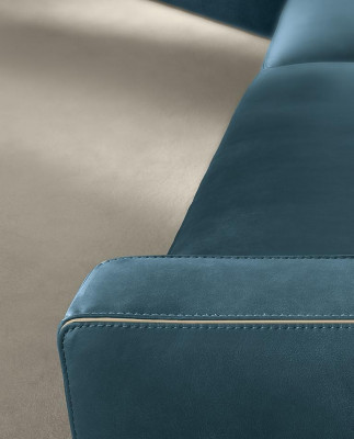 Bankstel 4-zits gestoffeerde bank leren bankstellen Italiaans designmeubilair blauw