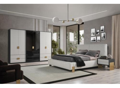 Slaapkamer set Bed 2x Nachtkastjes Kledingkast Luxe nieuw 4-delig Hout