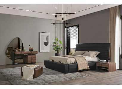Slaapkamer set bed 2x nachtkastjes kaptafel met spiegel luxe