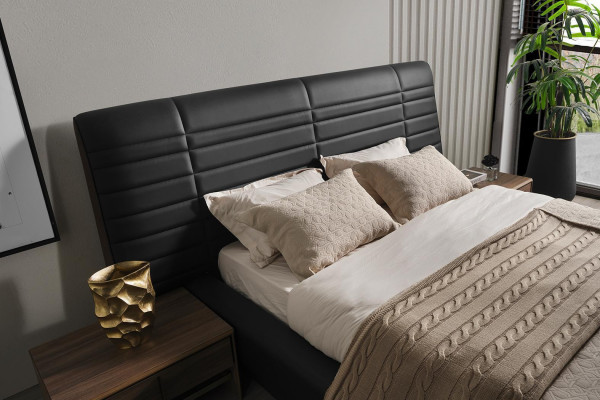 Slaapkamer set Bed 2x Nachtkastjes zwart Luxe nieuw 3-delig Design Hout