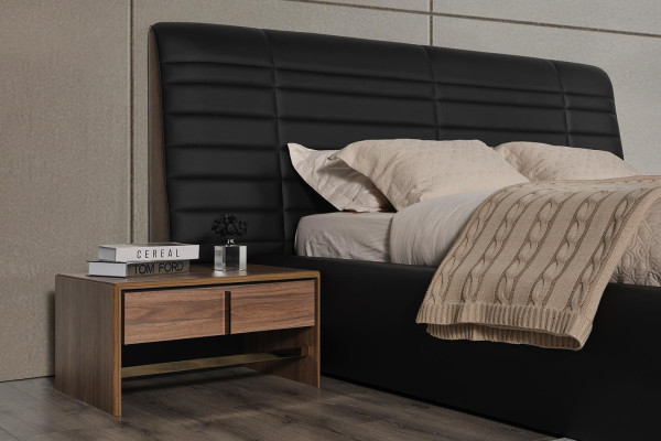 Slaapkamer set Bed 2x Nachtkastjes zwart Luxe nieuw 3-delig Design Hout