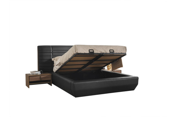 Slaapkamer set Bed 2x Nachtkastjes zwart Luxe nieuw 3-delig Design Hout
