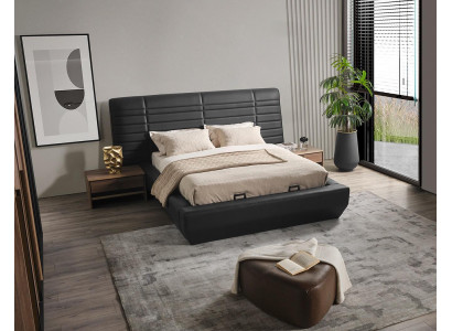 Slaapkamer set Bed 2x Nachtkastjes zwart Luxe nieuw 3-delig Design Hout