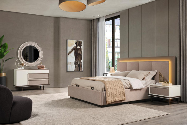 Slaapkamer set Bed 2x Nachtkastjes Kaptafel Luxe nieuw 5-delig design