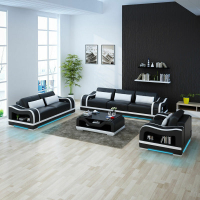 Leren bank bank woonlandschap 3+2+1 zits set modern ontwerp bankstel G8030D