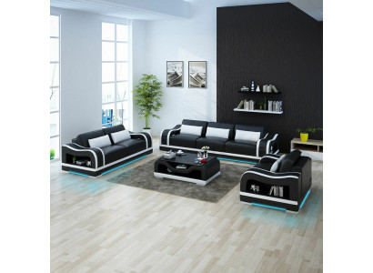 Leren bank bank woonlandschap 3+2+1 zits set modern ontwerp bankstel G8030D