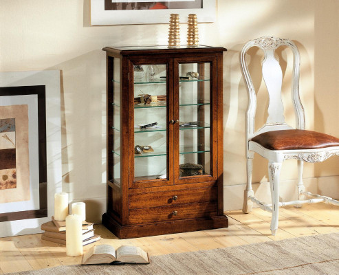 Woonkamermeubels Massief Houten Vitrines Glazen Kast Eiken Sideboard Vitrine