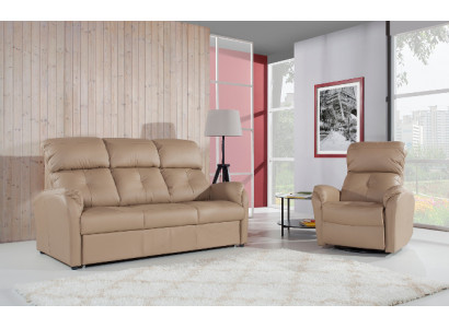 Echtlederen bankstel 3+1 zitplaatsen Modern ontwerp van bankstel Decoratieve bekleding