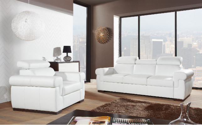 Echtleren bankstel 3+2 zits Modern bankstel ontwerp Bekleding Set