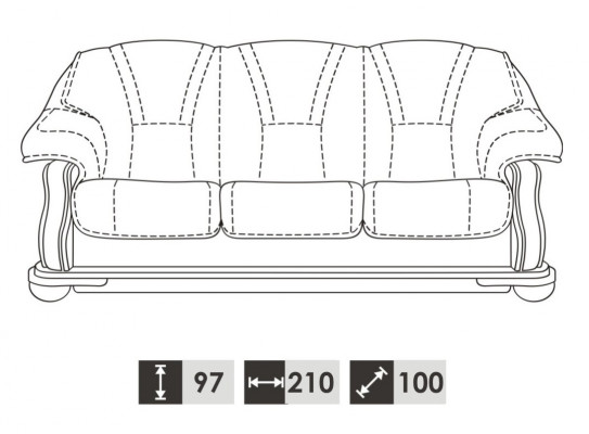 Sofaset 3+1+1 zits klassieke woonlandschaps gestoffeerde banken banken Nieuw