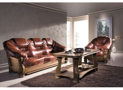 Bankstel 3+1 zits Klassieke set leren banken bankstellen bekleding