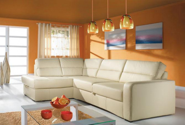 Eckbank Woonlandschap Eck 100% Leer Bankstel Modern