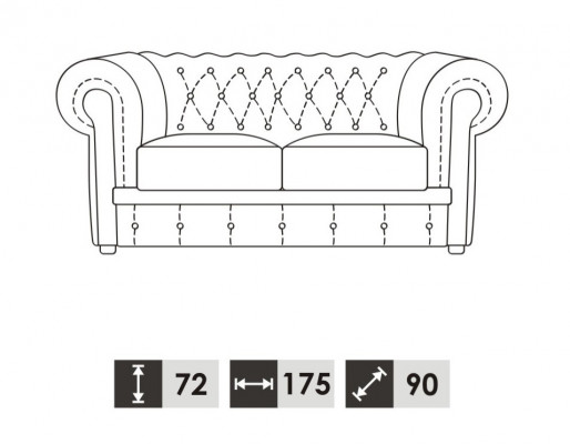 Bankstel 2-zits Chesterfield design Relax banken Bekleding Moderne bankstellen