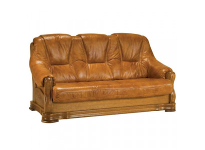 Houten bankstel 3-zits gestoffeerde designerbankstel SL bankstel driezitter leer