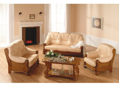 Driepersoonsbank Klassieke bank Gestoffeerde bank 3-zits leren bankstellen