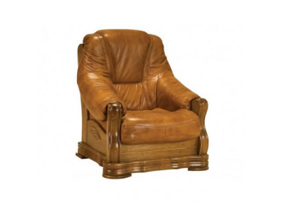 Fauteuil Tv houten fauteuil echt leer gestoffeerde zitting lounge clubmeubels nieuw