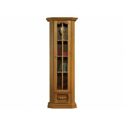 Landhuis hoge kast vitrinekast houten glazen vitrinekasten