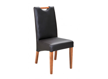 Ontwerp fauteuil bekleding set 2x stoel hout 100% leer stoelen eetkamer Nieuw