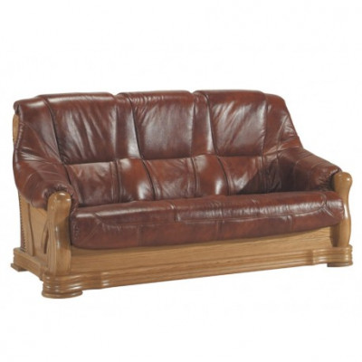 Antieke stijl leren bank bankstel 3+1+1 zits Italiaans leer bekleding