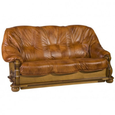 Klassieke bankstel bekleding 3+2 zits bankstel leer houten frame