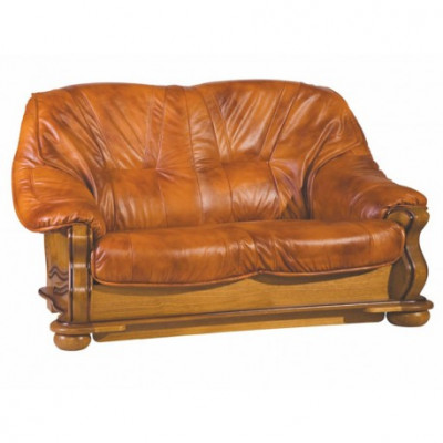Klassieke bankstel bekleding 3+2 zits bankstel leer houten frame