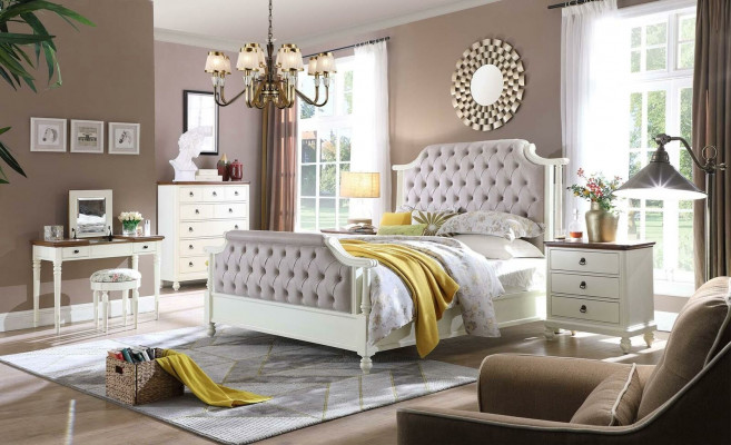 Tweepersoonsbed Klassieke bedden Koloniaal Stoffen bedden Chesterfield Gründerzeit