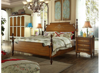 Ontwerp Slaapkamer 3-delige Set Bed 2x Nachtkastje Amerikaanse Luxe Beddenset Meubels