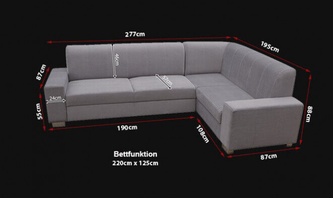 Sofa Slaapbank Designbank met slaapfunctie + opbergruimte hoekbank Bank NIEUW