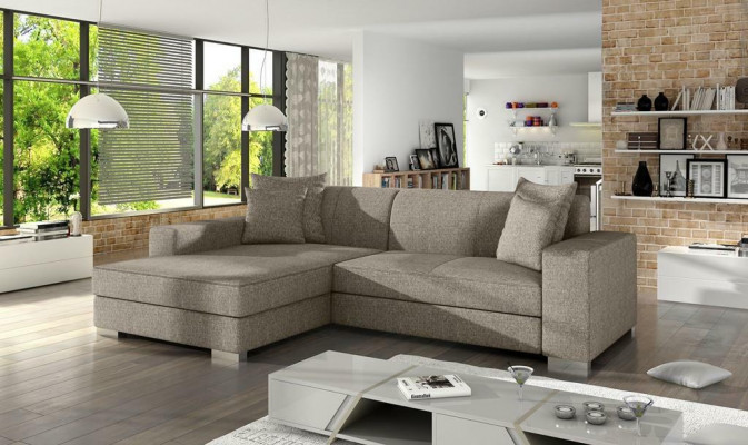 Slaapbank Hoekbank Bank Bedfunctie Bekleed Hoek Garnituur Nieuw Slaapfunctie