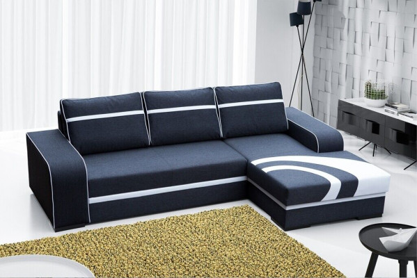 Slaapbank hoekbank bank met slaapfunctie en bekleding - Moderne set met slaapfunctie NIEUW
